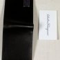 SALVATORE FERRAGAMO WALLET $350 BLACK/NAVY CALFSKIN LOGO ORNAMENTED BILLFOLD NEW
