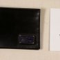 SALVATORE FERRAGAMO WALLET $350 BLACK/NAVY CALFSKIN LOGO ORNAMENTED BILLFOLD NEW