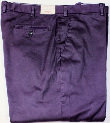BRIONI PANTS $595 GRAPE WASHED COTTON HANDMADE GOLF DRESS SLACKS 40 56e NEW