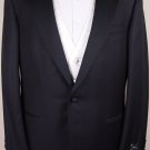 ZEGNA SUIT $2890 BLACK SATIN PEAKED LAPEL 1-BTN 100%WOOL TUXEDO 48R 58e NEW