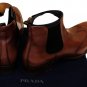 PRADA SHOES $1040 BROWN CALF WING-TIP ORNAMENT CHELSEA ANKLE BOOTS 9.5 42.5 NEW