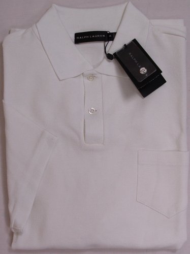 RALPH LAUREN BLACK LABEL POLO $285 WHITE 2-BTN 100%COTTON POLO SHIRT XXL 56e NEW