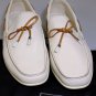 ZEGNA SHOES $575 IVORY BRUSHED CALF TIED ORNAMENT VAMP LOGO DECK SHOE 12 45e NEW