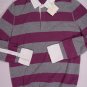 BRUNELLO CUCINELLI SWEATER GRAY/PURPLE 100%CASHMERE RUGBY POLO JUMPER M 50e NEW