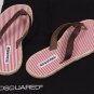 DSQUARED2 SHOES $345 RED/WHITE LEATHER STRAP ESPADRILLE SOLE SANDALS 8 41e NEW