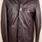 SALVATORE FERRAGAMO JACKET $4285 BROWN CALFSKIN LOGO GANCINI CAR COAT M 50e NEW