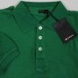 KITON POLO SHIRT $525 GREEN 3-BTN HANDMADE FITTED POLO SHIRT MEDIUM 50e NEW