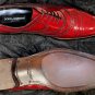 DOLCE & GABBANA SHOES $895 RED PATENT LEATHER TOE ORNAMENTED BROGUE 9 42e NEW