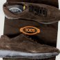 TOD'S SHOES $585 DARK BROWN SUEDE CALFSKIN PEBBLED SOLE TRAINERS 13 46e NEW