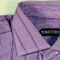 TOM FORD SHIRT $695 PURPLE MICRO-CHECK STRIPE OXFORD DRESS SHIRT 15.75/35 40 NEW