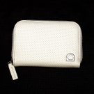 SALVATORE FERRAGAMO CARD CASE $380 IVORY LOGO GANCINI ORNAMENTED CALFSKIN NEW