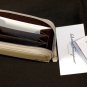 SALVATORE FERRAGAMO CARD CASE $380 IVORY LOGO GANCINI ORNAMENTED CALFSKIN NEW