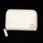 SALVATORE FERRAGAMO CARD CASE $380 IVORY LOGO GANCINI ORNAMENTED CALFSKIN NEW