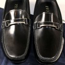 PRADA SHOES $620 BLACK LOGO ORNAMENT VAMP BRUSHED CALFSKIN DRIVER 12 45e NEW