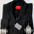 SAHAJA SWEATER $1985 BLACK NAVAJO PRINT 100%CASHMERE 4-BTN SHAWL CARD L 52e NEW