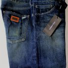 DOLCE & GABBANA JEANS $685 DK WASH LOGO ORN WISKER SPOT FADE DENIM 36/36 50e NEW