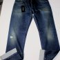 DOLCE & GABBANA JEANS $685 DK WASH LOGO ORN WISKER SPOT FADE DENIM 36/36 50e NEW