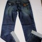 DOLCE & GABBANA JEANS $685 DK WASH LOGO ORN WISKER SPOT FADE DENIM 36/36 50e NEW
