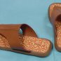 PAUL SMITH SHOES $255 BROWN/ORANGE CENTER STITCH LEATHER THONG SANDAL 7 39e NEW