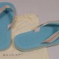 BULGARI SHOES $295 LT BLUE/BEIGE LOGO THONG BULGARI SANDALS BEACHWEAR 8 41e NEW