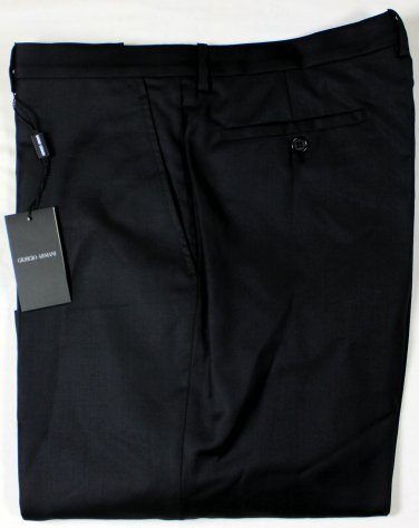 GIORGIO ARMANI PANTS $995 BLACK BLACK LABEL WOOL/CASHMERE DRESS SLACKS 41 58 NEW