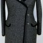 MALO COAT $4280 BLACK/GRAY BIRDSEYE WEAVE 100%CASHMERE OVERCOAT 6 42e NEW