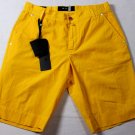 KITON SHORTS $595 YELLOW 5-PKT LOGO EMBROIDER HANDMADE CHINO SHORTS 32 48e NEW