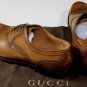 GUCCI SHOES $745 BROWN TOE ORNAMENTED CAPTOE GLAMOUR BROGUE 9.5 42.5e NEW