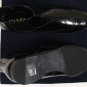PRADA SHOES $755 BLACK LOGO ORNAMENTED STACKED HEEL WING-TIP BOOT 10.5 43.5 NEW