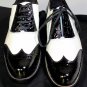DSQUARED2 SHOES $850 BLACK/WHITE PATENT LEATHER CROC EMBOSSED WINGTIP 7 40e NEW