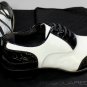 DSQUARED2 SHOES $850 BLACK/WHITE PATENT LEATHER CROC EMBOSSED WINGTIP 7 40e NEW