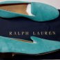 RALPH LAUREN SHOES $650 TEAL BLUE SUEDE CALFSKIN VENETIAN LOAFER 11D 44e NEW