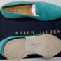 RALPH LAUREN SHOES $650 TEAL BLUE SUEDE CALFSKIN VENETIAN LOAFER 11D 44e NEW