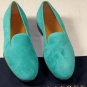 RALPH LAUREN SHOES $650 TEAL BLUE SUEDE CALFSKIN VENETIAN LOAFER 11D 44e NEW