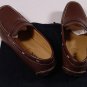 PRADA SHOES $595 DARK BROWN CONTRAST STITCHED PENNY VAMP DRIVER 11.5 44.5eNEW