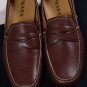 PRADA SHOES $595 DARK BROWN CONTRAST STITCHED PENNY VAMP DRIVER 11.5 44.5eNEW