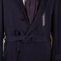 ANN DEMEULEMEESTER COAT $2880 NAVY WOOL/SILK BELTED 4-BTN OVERCOAT MED 50 NEW