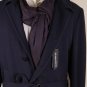 ANN DEMEULEMEESTER COAT $2880 NAVY WOOL/SILK BELTED 4-BTN OVERCOAT MED 50 NEW