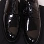 DSQUARED2 SHOES $680 BLACK PATENT LEATHER LOGO HEEL FORMAL DERBY 11 44e NEW