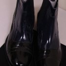 COSTUME NATIONAL SHOES $760 BLACK/BLUE PATENT CAPTOE SIDE GORE BOOTS 10 43e NEW