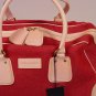 DSQUARED2 BAG $1480 RED CANVAS & BEIGE LEATHER LOGO WEEKENDER CARRY ALL BAG NEW