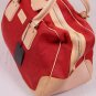 DSQUARED2 BAG $1480 RED CANVAS & BEIGE LEATHER LOGO WEEKENDER CARRY ALL BAG NEW