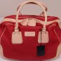 DSQUARED2 BAG $1480 RED CANVAS & BEIGE LEATHER LOGO WEEKENDER CARRY ALL BAG NEW
