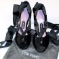 TOM FORD SHOES $1120 BLACK SATIN NOTCH TOE ANKLE WRAP SANDAL HEELS 7.5 37.5 NEW