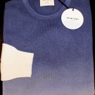 AVON CELLI SWEATER $1150 BLUE/IVORY DEGRADE 100%CASHMERE CREWNECK MED 50e NEW