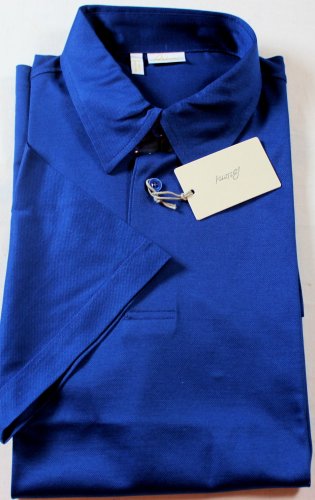 BRIONI POLO $395 ROYAL BLUE COMBED COTTON 3-BTN POLO GOLF SHIRT MED 50e NEW
