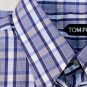 TOM FORD SHIRT $695 PURPLE CROSS STRIPE OXFORD DRESS SHIRT 16.5/34 42 NEW