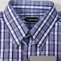 TOM FORD SHIRT $695 PURPLE CROSS STRIPE OXFORD DRESS SHIRT 16.5/34 42 NEW