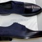 JIMMY CHOO SHOES $975 INK BLUE SUEDE CALFSKIN DEGRADE MILES DERBY 7 40e NEW
