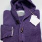 BRUNELLO CUCINELLI SWEATER GRAPE 100%CASHMERE HOODED 6-TOGGLE CARDIGAN M 50 NEW